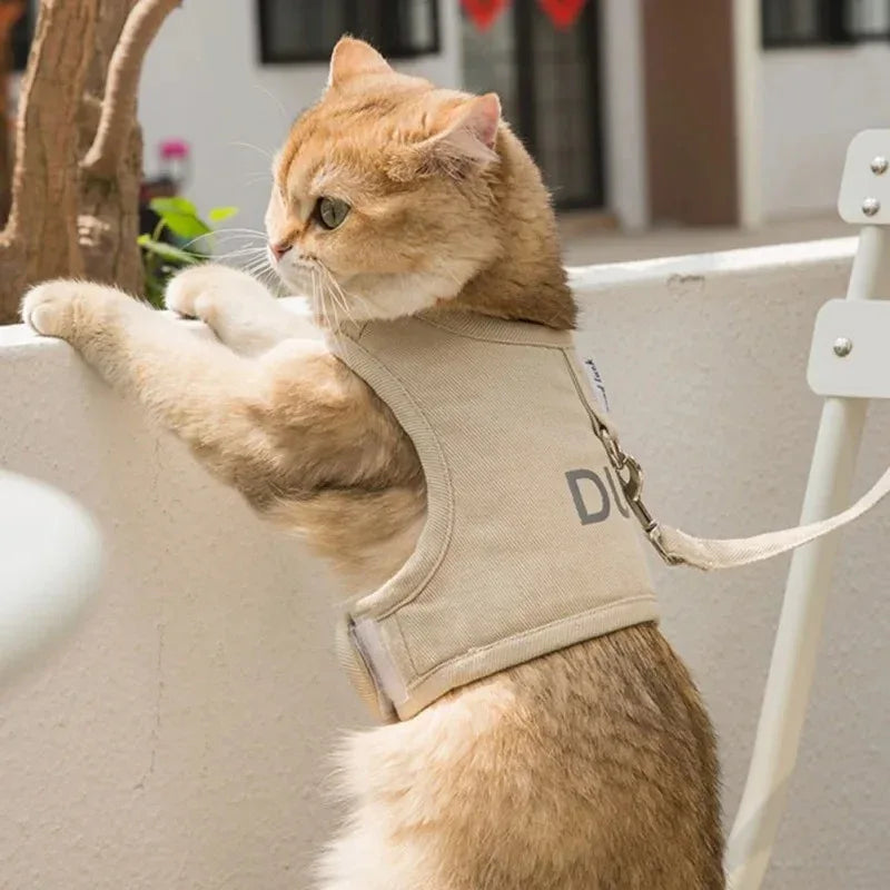 Reflecterend verstelbaar kattentuig met snelsluiting – zacht en ademend canvas - Ruffy