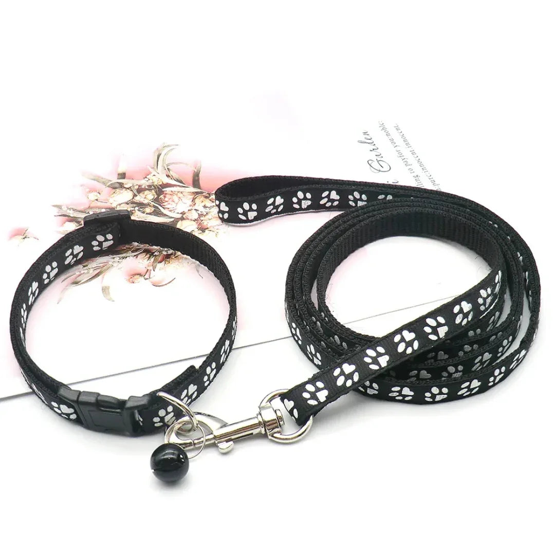 Pootafdruk Honden Halsband en Leiband Set - Ruffy