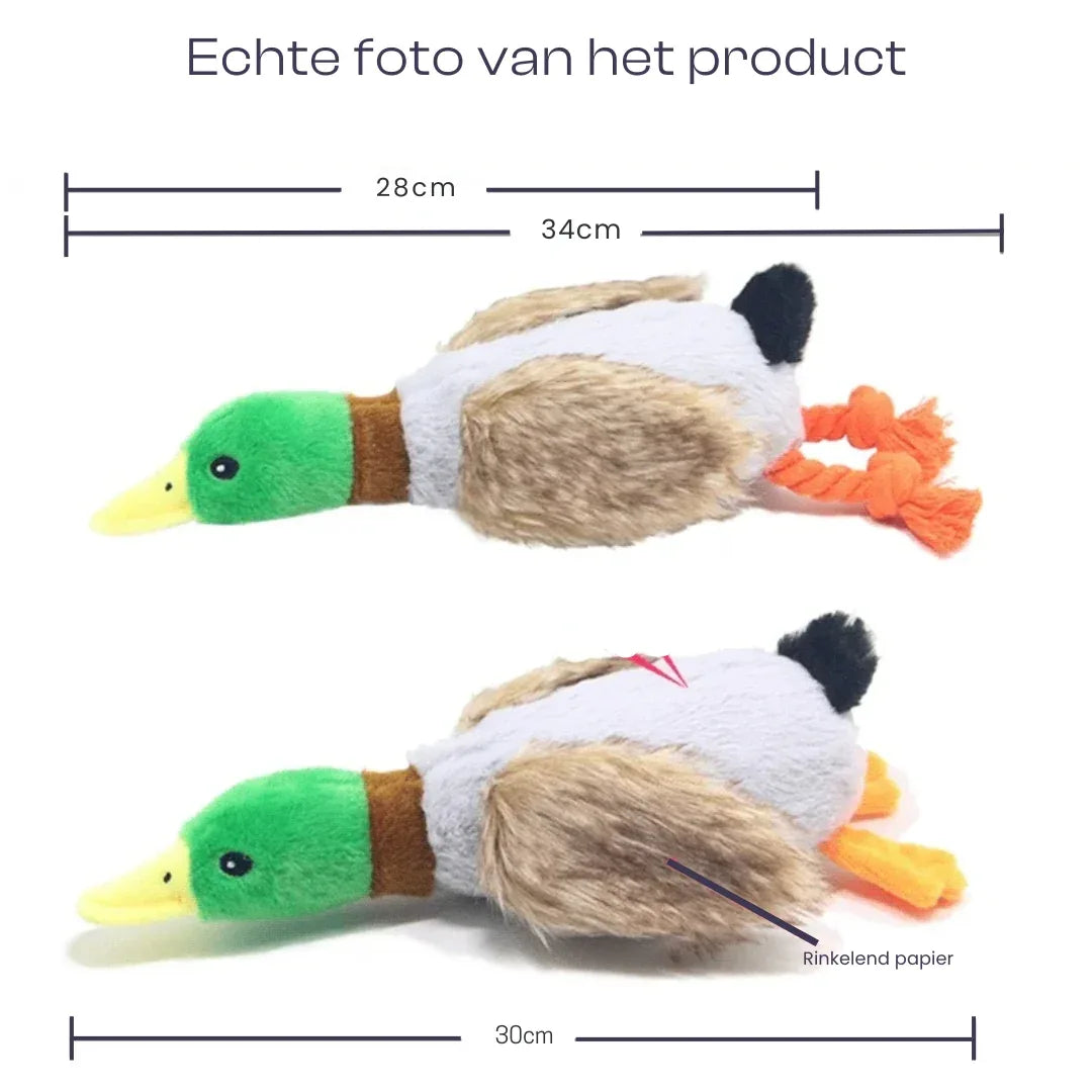Pluche Eendje Kauw Speelgoed Piepende Geluiden Gebitsverzorging Duurzaam Veilig Voor Honden - Ruffy