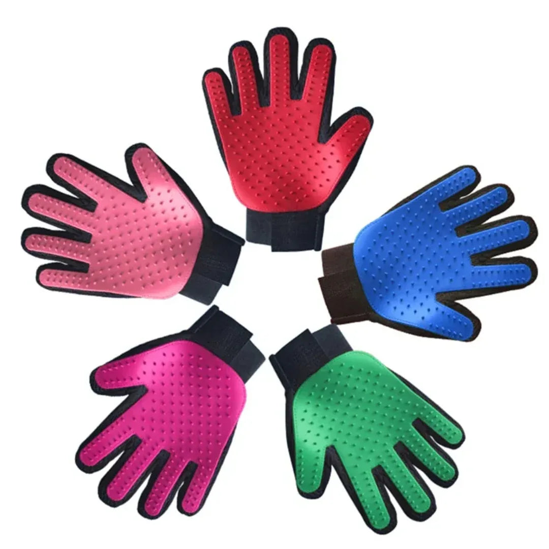 Handschoenborstel Honden en Katten Ontharen Verzorging Zachte Massage Comfortabel Rubber Duurzaam (2+2 GRATIS) - Ruffy