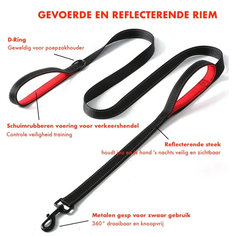 Hondenriem Lange Gevoerd Reflecterend - Ruffy