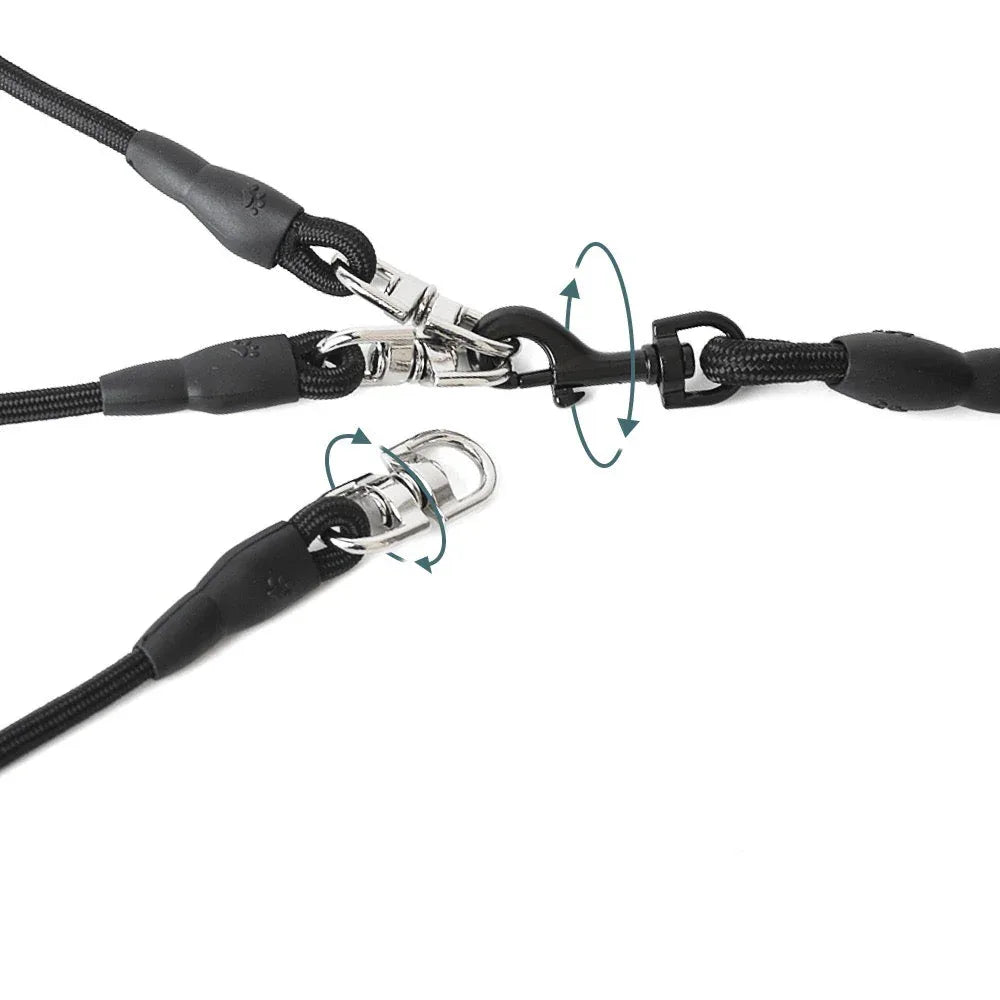 Hondenriem Splitter | Drievoudige Nylon Lijn | 190 cm | Multi-Hond Controle - Ruffy
