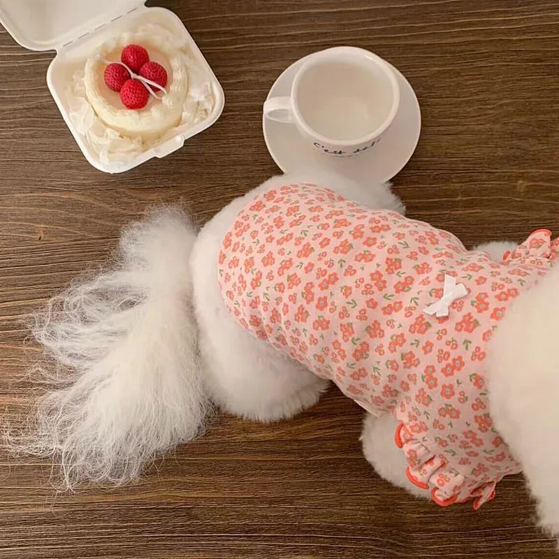 Hond Schattig Gebloemd Zomershirt - Ruffy