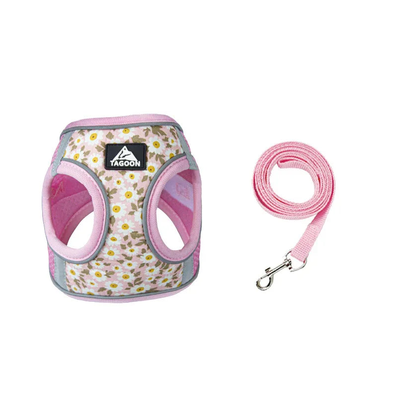 Ademend Nylon Mesh Kat en Puppy Harnas Verstelbaar Comfortabel Lichtgewicht Stijlvol Veilig Voor Dagelijkse Wandelingen - Ruffy