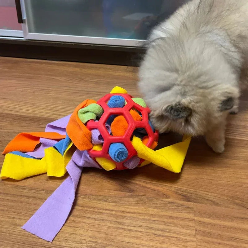 Snuffelbal Honden Puzzelspeelgoed | Mentale Stimulatie & Snoepjesspel | Duurzaam Poolse Fleece - Ruffy