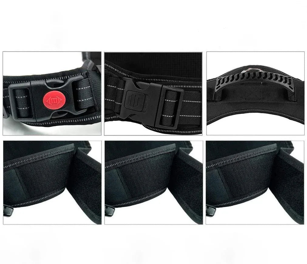 Verstelbaar Assistentiehonden Tuig | Gewatteerd Comfort | Reflecterend Nylon | Verwijderbare Patches - Ruffy