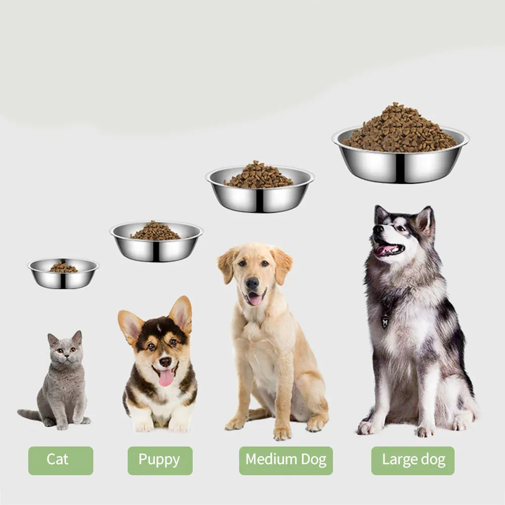 Roestvrijstalen Voerbak Ruim Duurzaam Roestbestendig Gemakkelijk Schoon te Maken Stabiele Basis Voor Honden en Katten - Ruffy