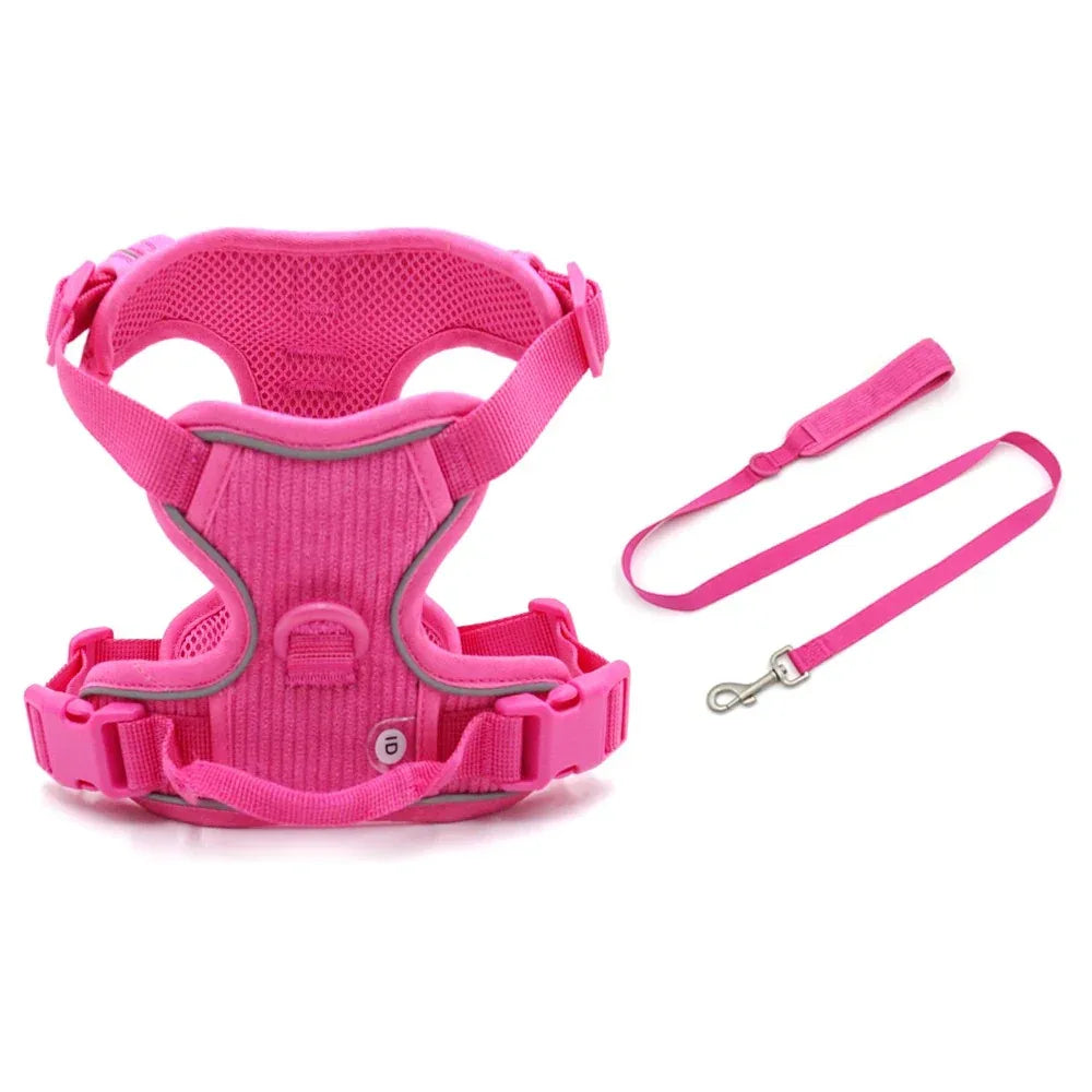 Complete hondenset Harnas Halsband Leiband en Poepzakhouder Verstelbaar en Stijlvol - Ruffy