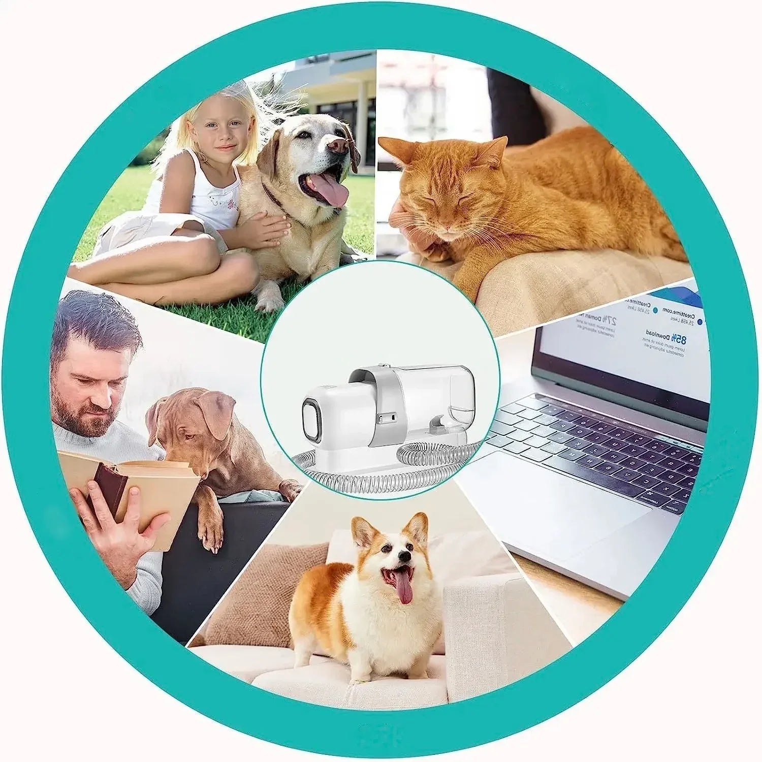 Vacuum Hondentrimmer Trimkit Efficiënte Haarverzameling Geluidsarm Veelzijdige Verzorging Ergonomisch ABS - Ruffy