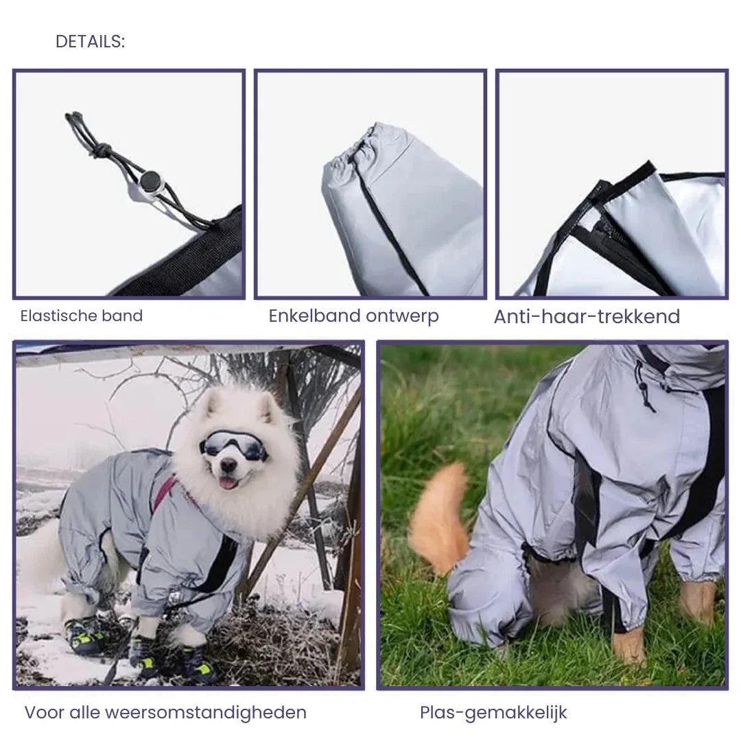 Waterbestendige Hondenregenjas Reflecterend Comfortabel Verstelbaar Gemakkelijk Schoon Te Maken Voor Alle Maten - Ruffy