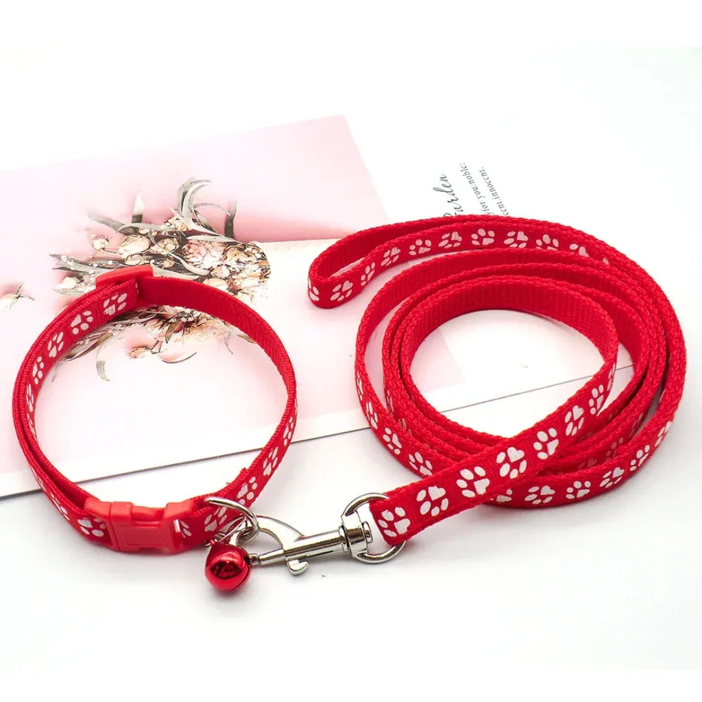 Pootafdruk Honden Halsband en Leiband Set - Ruffy