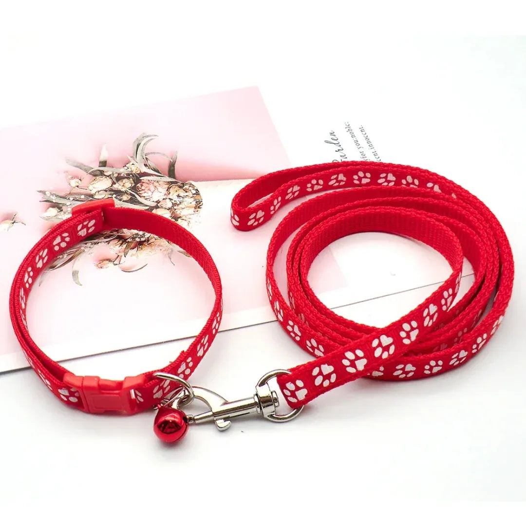 Pootafdruk Honden Halsband en Leiband Set - Ruffy