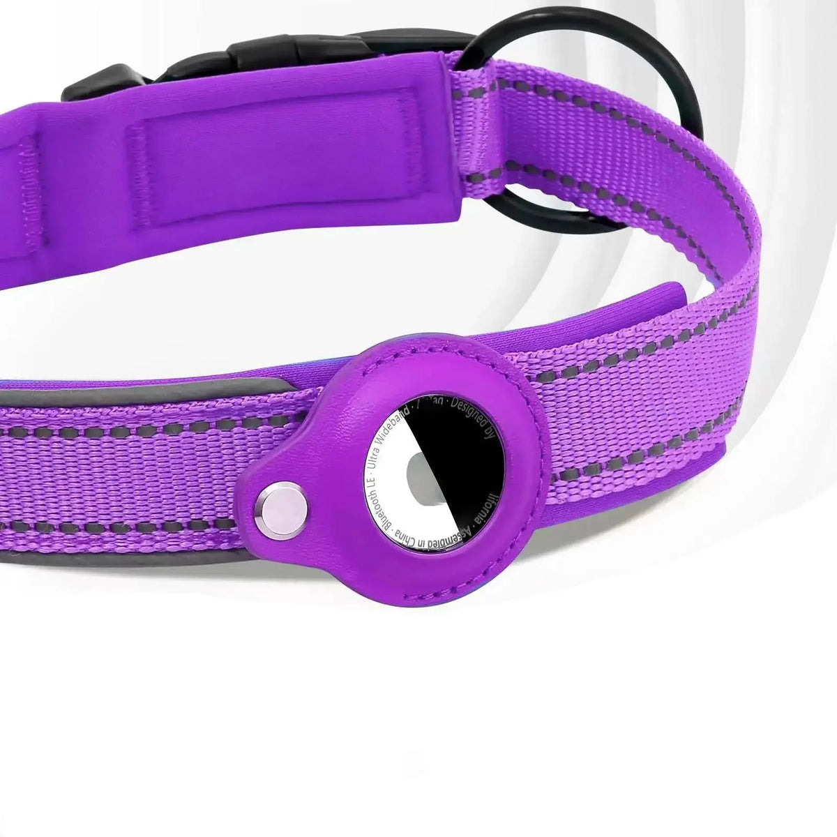 Hondenhalsband | Reflecterend Gevoerd Design | Nylon | Ingebouwde Trackerhouder - Ruffy