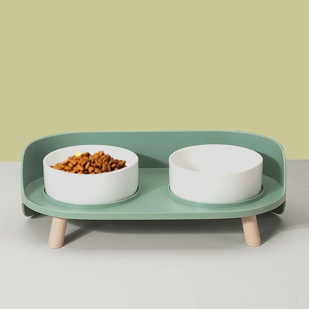 Voerbak Voor Huisdieren Knoeivrij Ontwerp Stabiele Basis Dubbele Voerbakken Ergonomisch Comfort Makkelijk Schoon Te Maken - Ruffy