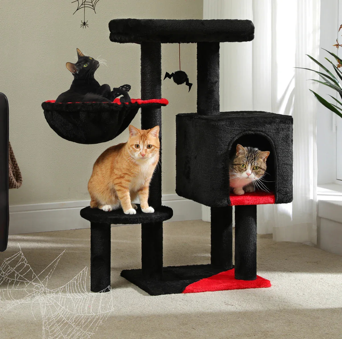 Kattenboom met Meerdere Niveaus – Krabpaal met Interactief Speelgoed en Schuilplaatsen – Duurzaam en Stijlvol Ontwerp - Ruffy