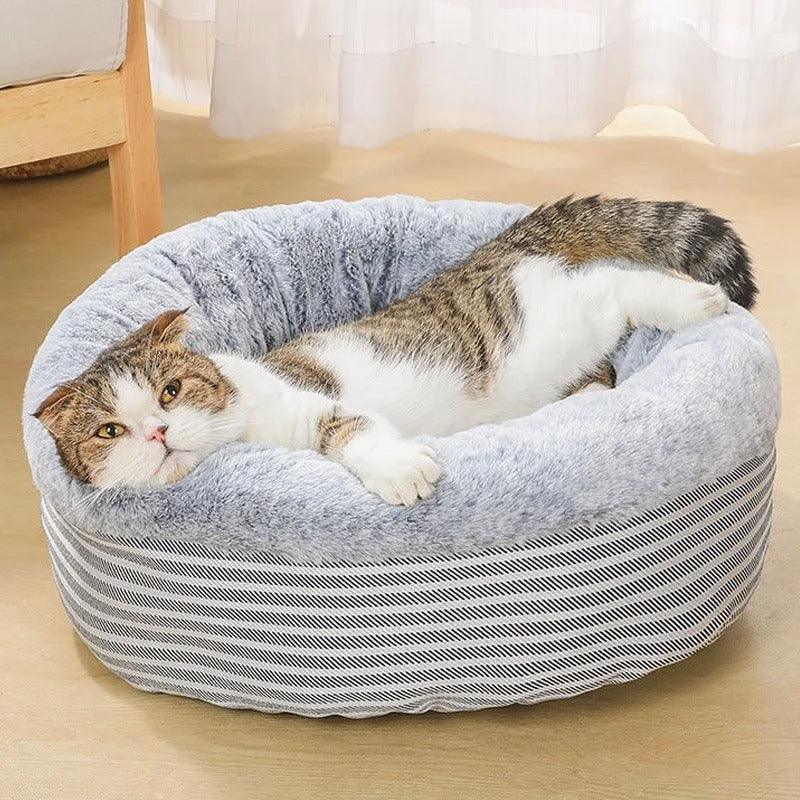 Pluche rond ligbed voor katten en kleine honden Kalmerende Nest ontwerp Duurzaam en gemakkelijk schoon te maken 50cm of 60cm - Ruffy