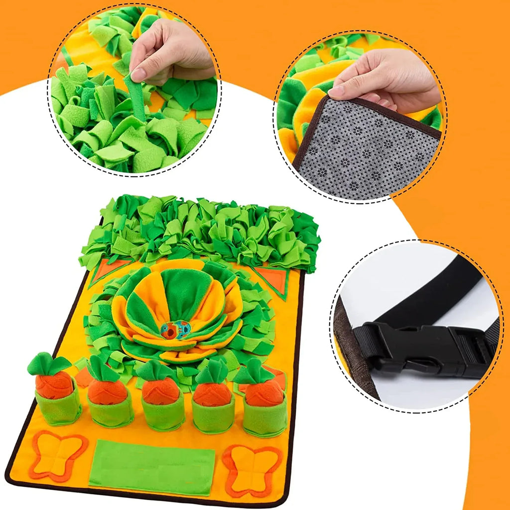 Snuffelmat voor honden Slowfeeder Zacht Duurzaam Gemakkelijk schoon te maken 80x60cm - Ruffy
