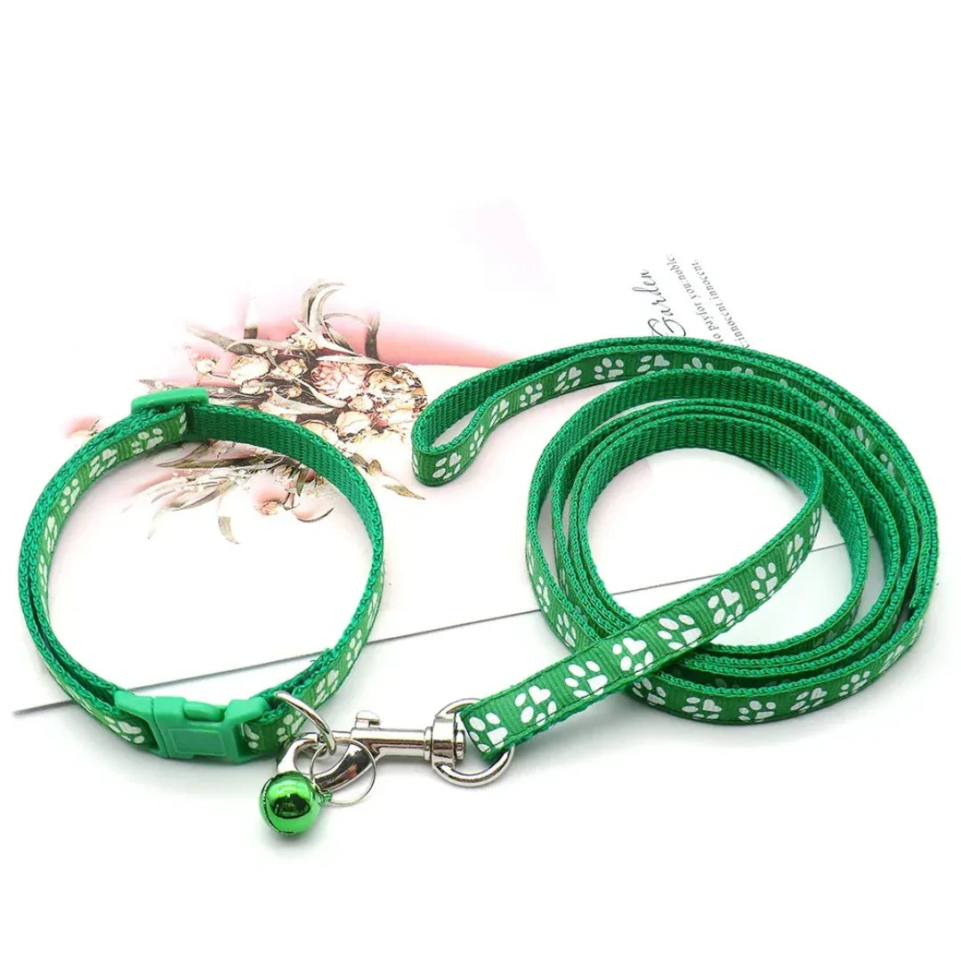 Pootafdruk Honden Halsband en Leiband Set - Ruffy