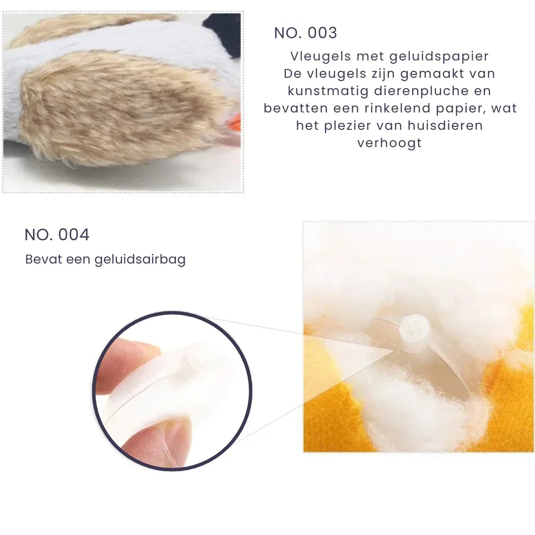 Pluche Eendje Kauw Speelgoed Piepende Geluiden Gebitsverzorging Duurzaam Veilig Voor Honden - Ruffy