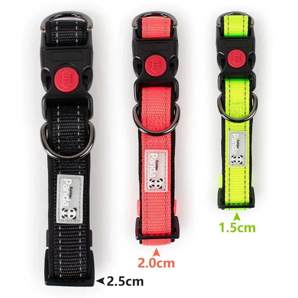 Reflecterende Nylon Halsband Zacht Gewatteerd Verstelbaar Veilig Voor Alle Hondenmaten - Ruffy