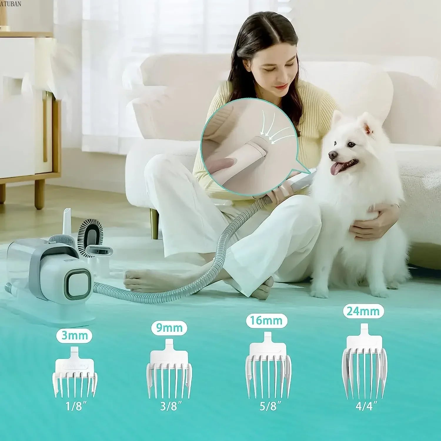 Vacuum Hondentrimmer Trimkit Efficiënte Haarverzameling Geluidsarm Veelzijdige Verzorging Ergonomisch ABS - Ruffy