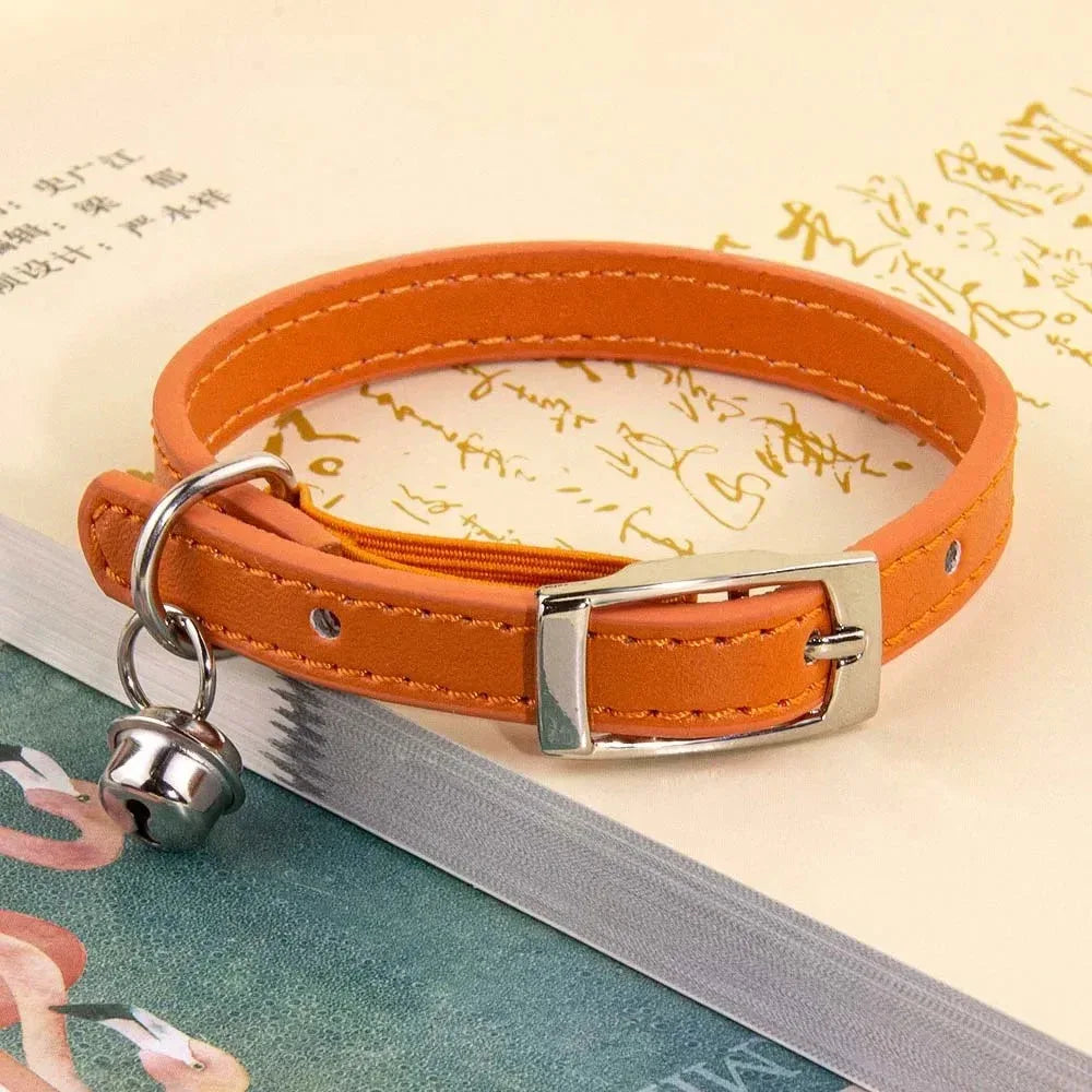 Luxe Leren Kattenhalsband Verstelbaar Anti-Stik Ontwerp Zachte Comfortabele Pasvorm XS tot S - Ruffy