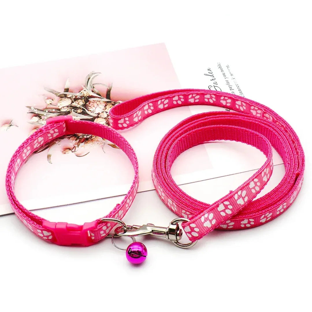 Pootafdruk Honden Halsband en Leiband Set - Ruffy