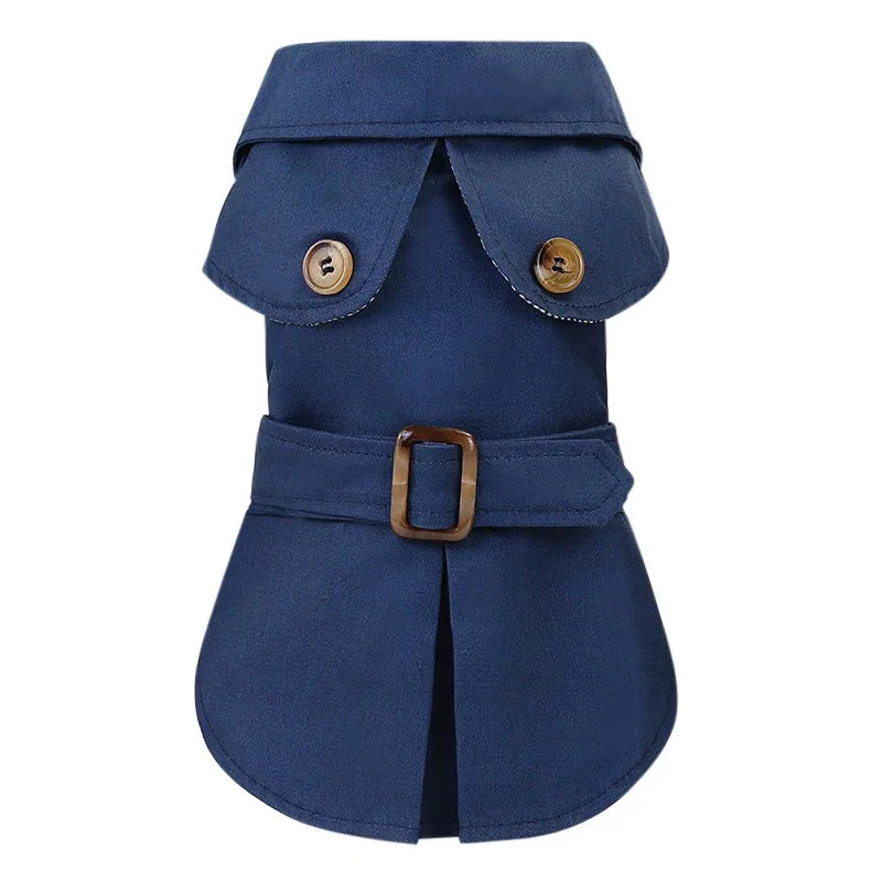 Stijlvolle trenchcoat voor kleine honden Warm en geschikt Katoen Herfst Winter flexibel Aan en Uit - Ruffy