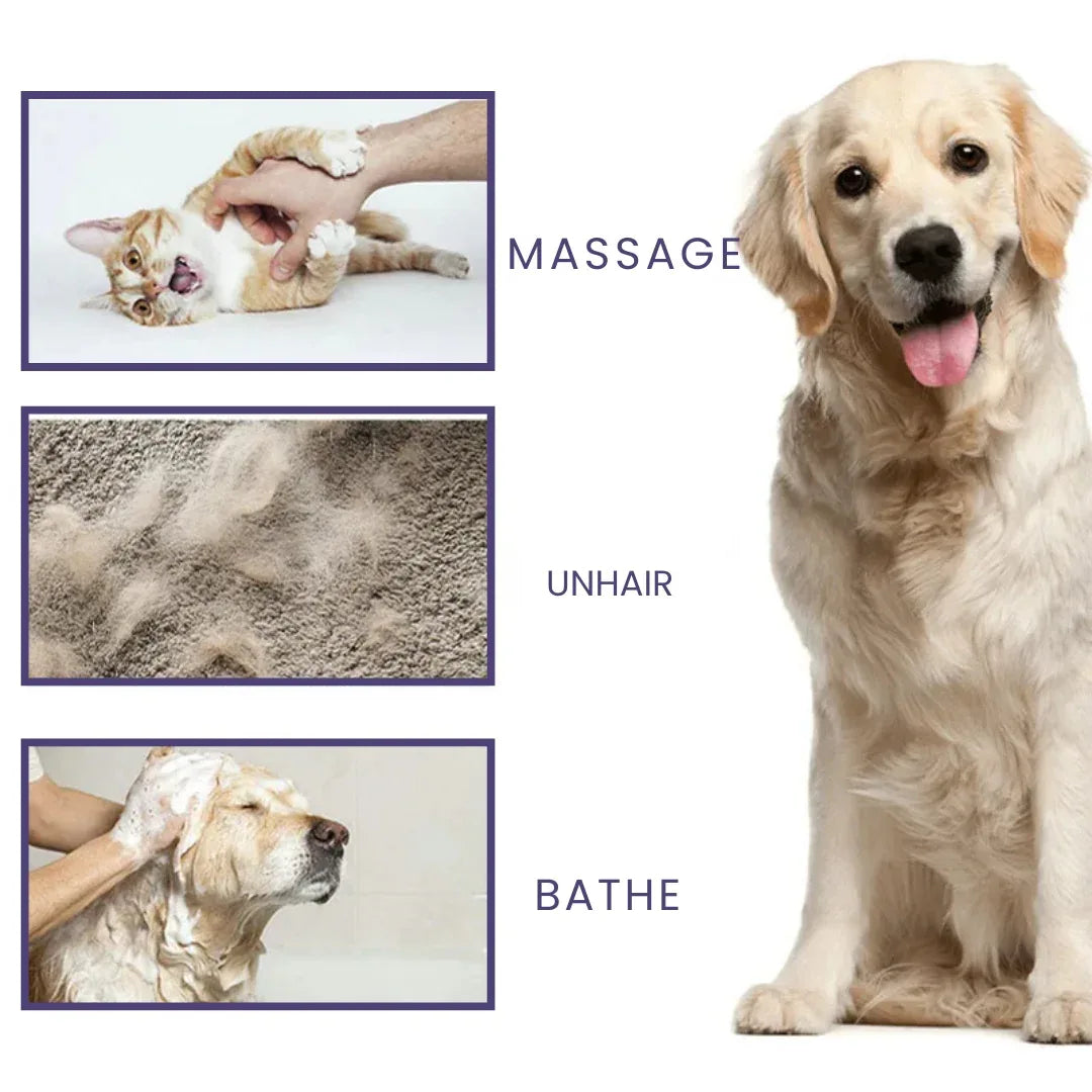 Handschoenborstel Honden en Katten Ontharen Verzorging Zachte Massage Comfortabel Rubber Duurzaam (2+2 GRATIS) - Ruffy