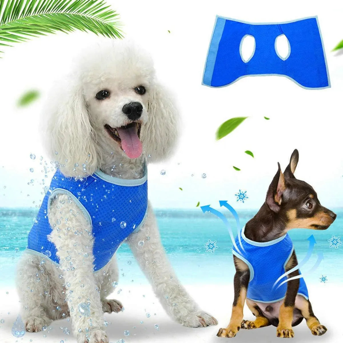 Ultiem Koelvest voor Honden 3-Laags Microvezel Verstelbaar Lichtgewicht Beschikbaar in XS tot L - Ruffy