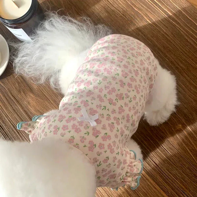 Hond Schattig Gebloemd Zomershirt - Ruffy