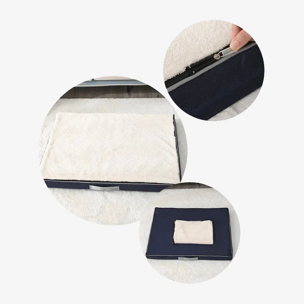 Groot Hondenbed | Pluche Traagschuim | Dubbelzijdig Ontwerp | Antislip Basis - Ruffy