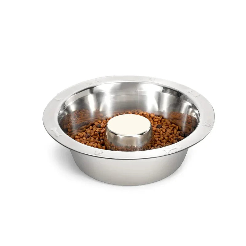 Langzaam voerbakje van roestvrij staal voor honden - Preventie van obesitas en vaatwasmachinebestendig - S/M/L/XL/XXL - Ruffy