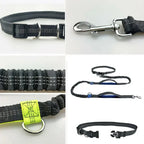 Hands-Free Elastische Hondenriem | Reflecterend | Verstelbare Lengte | Schokabsorberend | Duurzaam Nylon - Ruffy