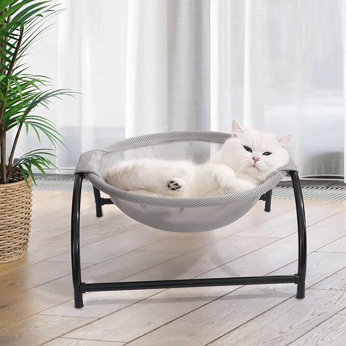 Verhoogde Slaapbank voor Katten Verkoelend Comfort Afneembaar Ontwerp Stijlvol 43x43x24cm - Ruffy