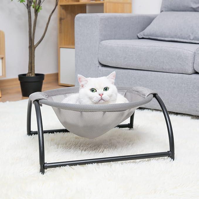 Verhoogde Slaapbank voor Katten Verkoelend Comfort Afneembaar Ontwerp Stijlvol 43x43x24cm - Ruffy