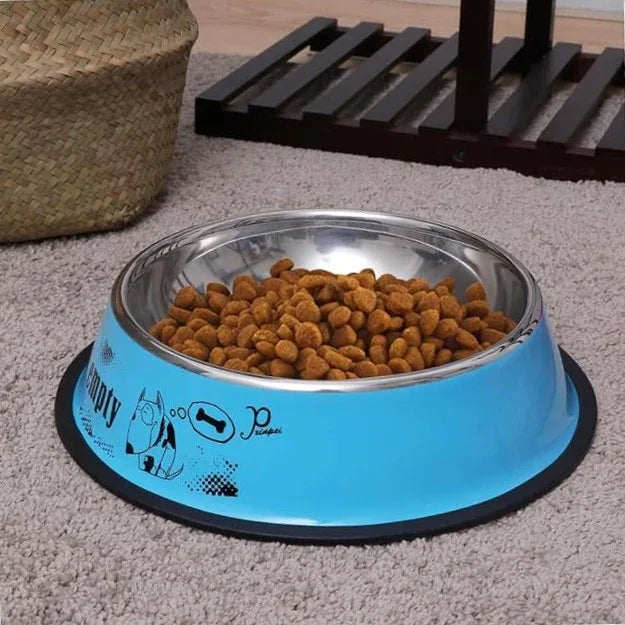 Aanpasbare roestvrijstalen voedsel- en waterbak voor huisdieren met antislipbasis, duurzaam en roestbestendig, diameter 34 cm - Ruffy
