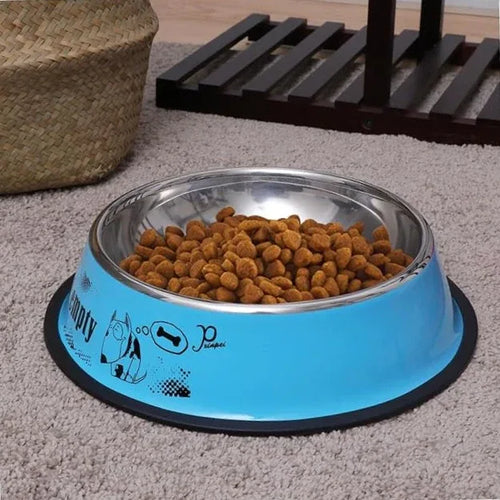 Aanpasbare roestvrijstalen voedsel- en waterbak voor huisdieren met antislipbasis, duurzaam en roestbestendig, diameter 34 cm - Ruffy