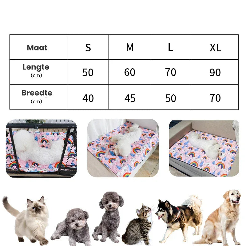 Absorberend Waterdicht Huisdierenbed Pluche Comfort Geurbestrijding Antislip Machinewasbaar Voor Droge Vloeren - Ruffy