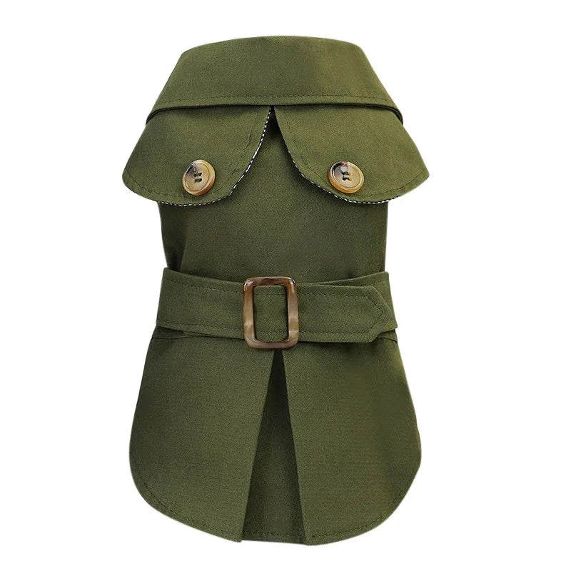 Stijlvolle trenchcoat voor kleine honden Warm en geschikt Katoen Herfst Winter flexibel Aan en Uit - Ruffy