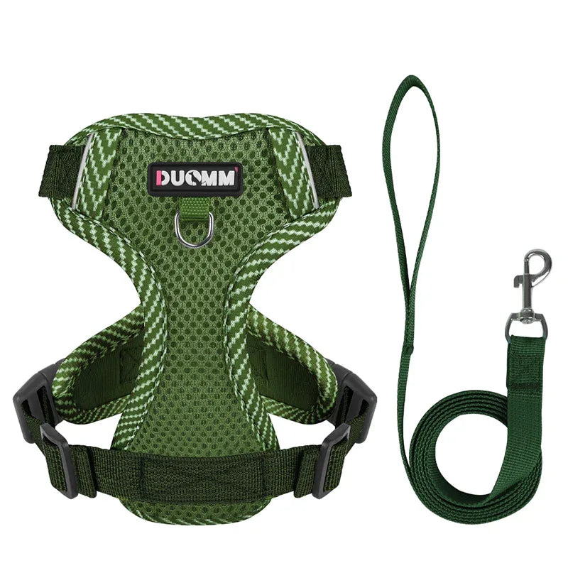 Hondentuig en Riem Set | Ademend Mesh | Reflecterend Ontwerp voor Kleine Honden - Ruffy