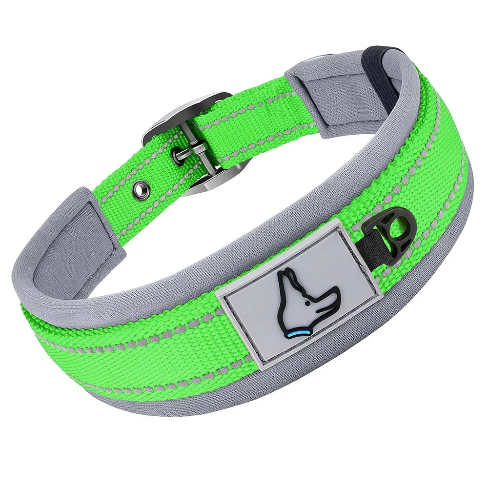 Neopreen Gevoerde Hondenhalsband extra Sterk En Reflecterend - Ruffy
