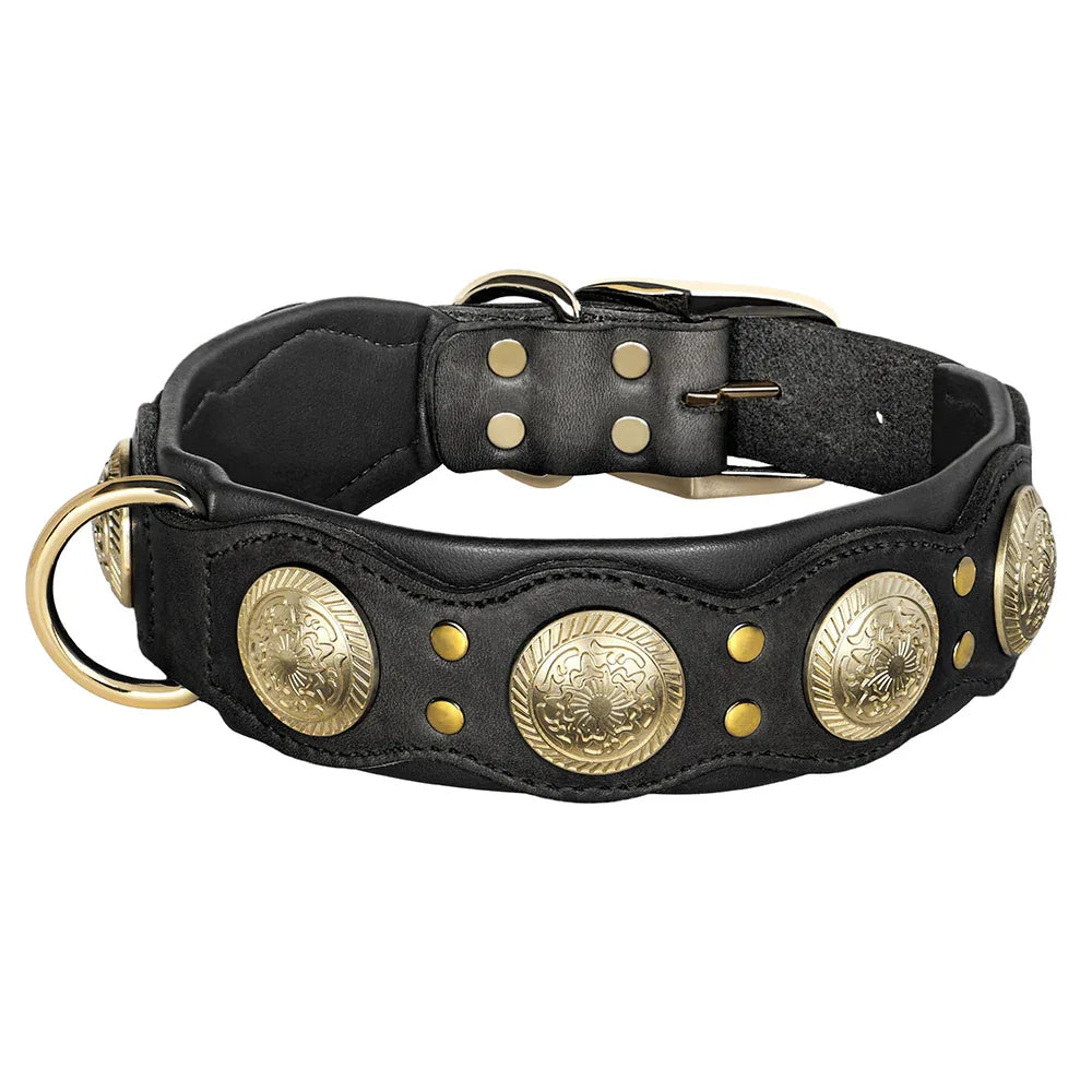 Leren Hondenhalsband Met Puntige Studs Modieus Duurzaam Verstelbaar Veilig Voor Middelgrote Tot Grote Honden - Ruffy