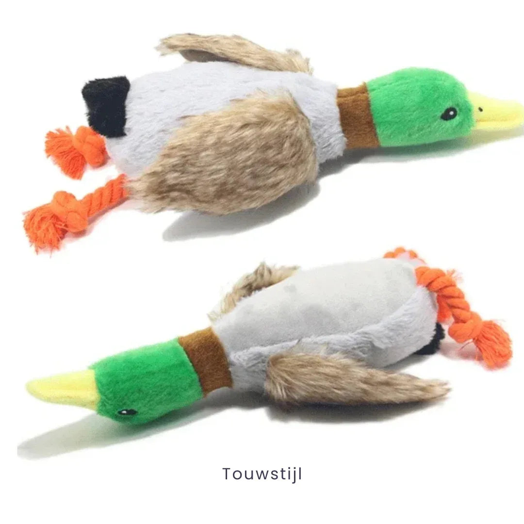 Pluche Eendje Kauw Speelgoed Piepende Geluiden Gebitsverzorging Duurzaam Veilig Voor Honden - Ruffy