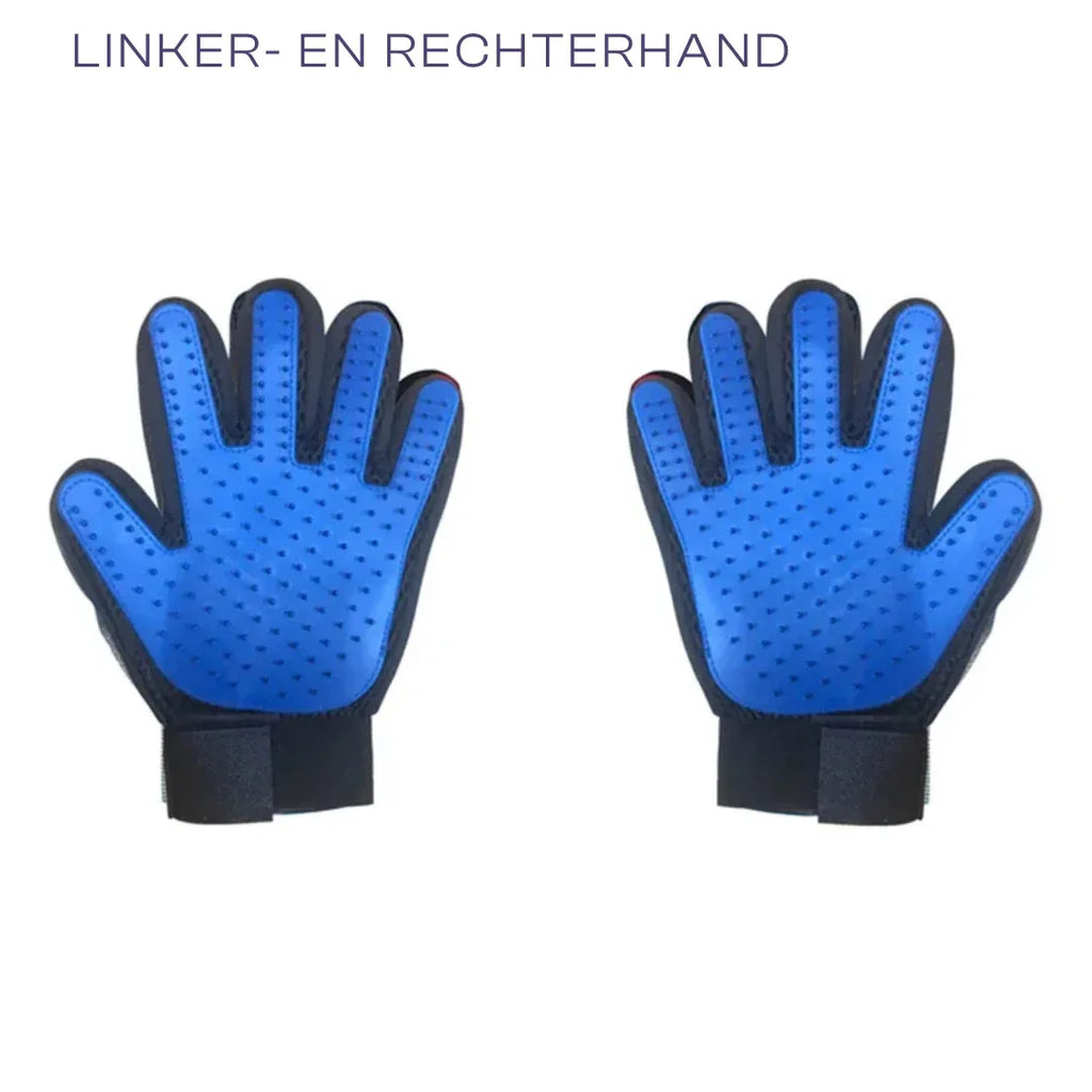 Handschoenborstel Honden en Katten Ontharen Verzorging Zachte Massage Comfortabel Rubber Duurzaam (2+2 GRATIS) - Ruffy