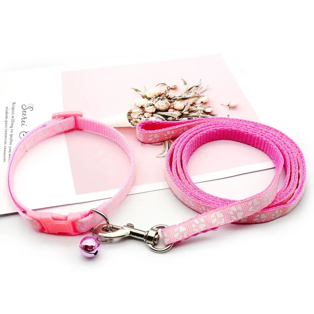 Pootafdruk Honden Halsband en Leiband Set - Ruffy