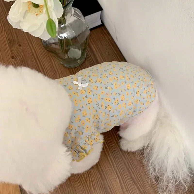 Hond Schattig Gebloemd Zomershirt - Ruffy