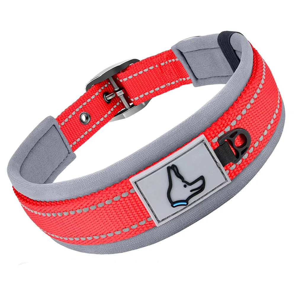 Neopreen Gevoerde Hondenhalsband extra Sterk En Reflecterend - Ruffy