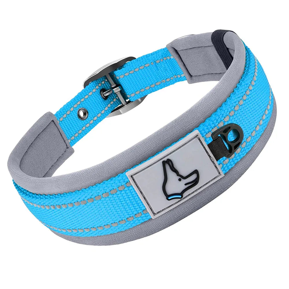 Neopreen Gevoerde Hondenhalsband extra Sterk En Reflecterend - Ruffy