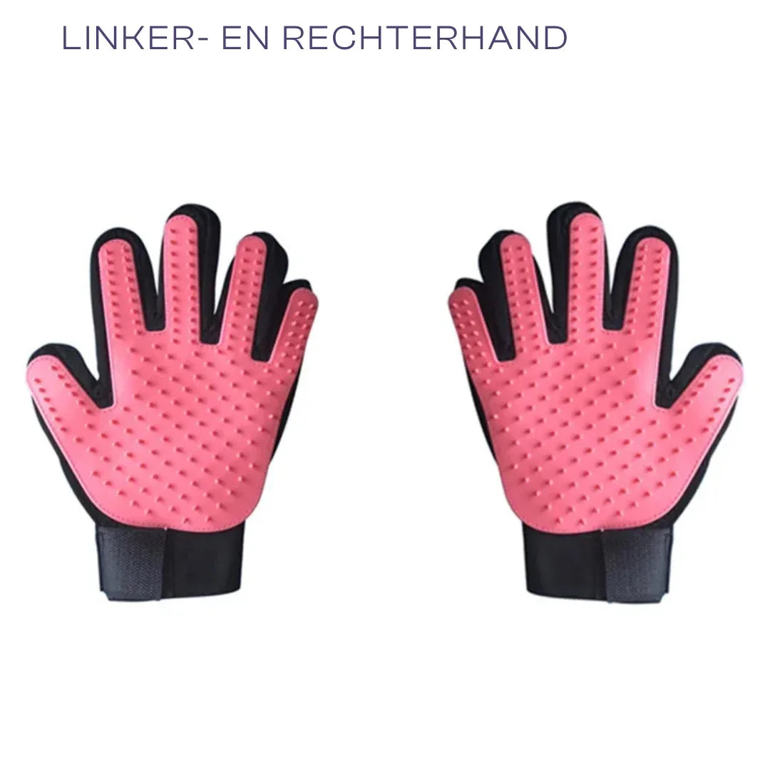Handschoenborstel Honden en Katten Ontharen Verzorging Zachte Massage Comfortabel Rubber Duurzaam (2+2 GRATIS) - Ruffy